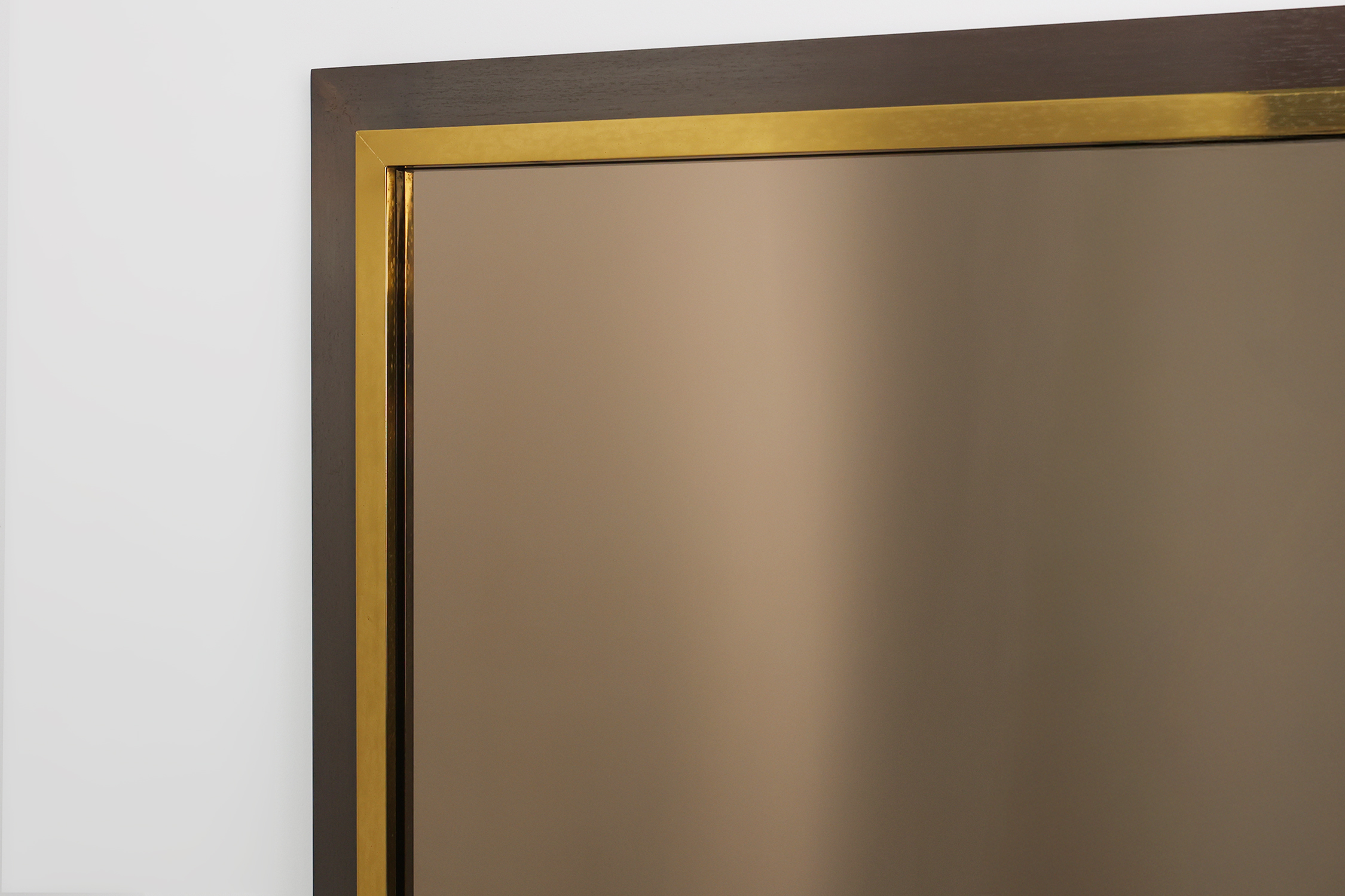 Belgian Mid-Century Belgo Chrome Mirror in Copper and Fumé Glass, 1980sthumbnail